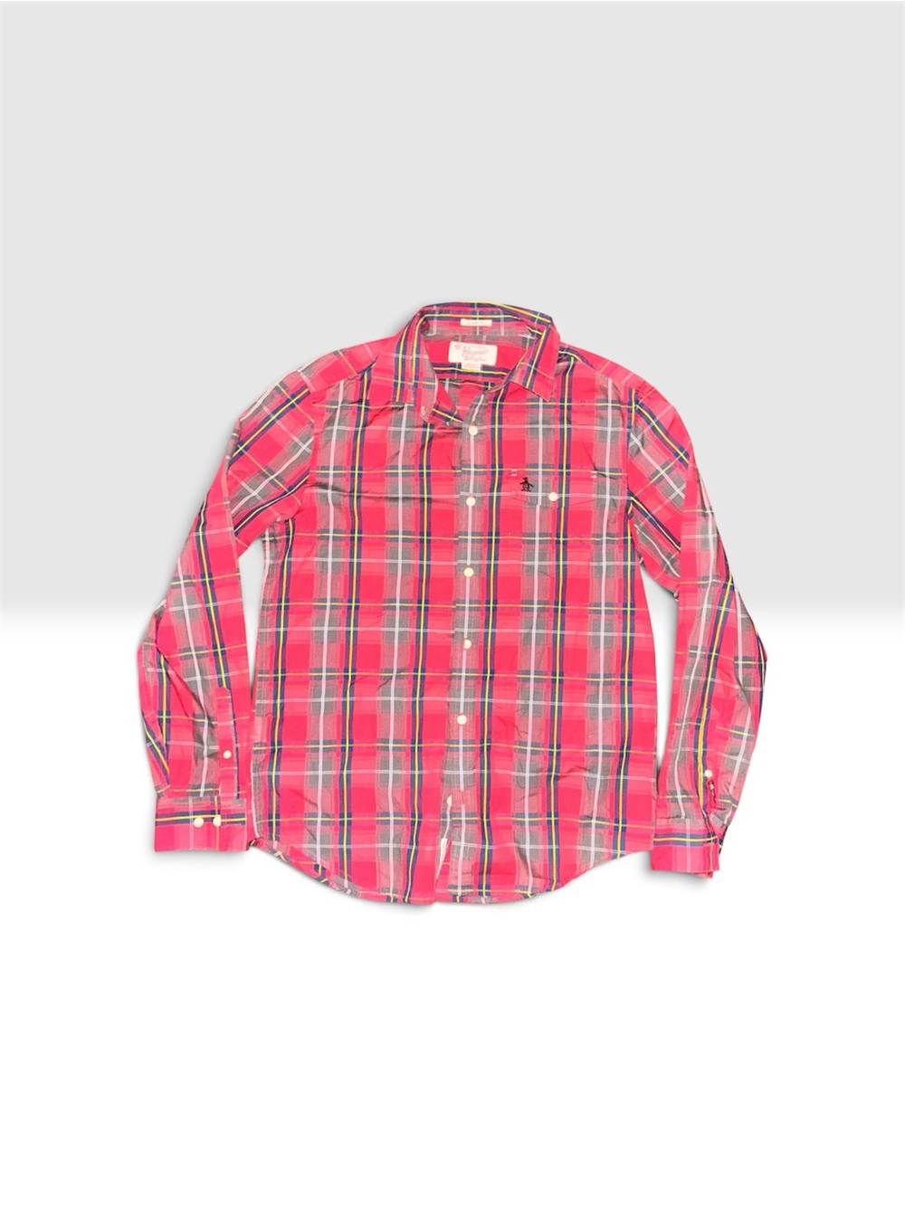 Original Penguin Men’s Red Plaid Button-Down Shirt